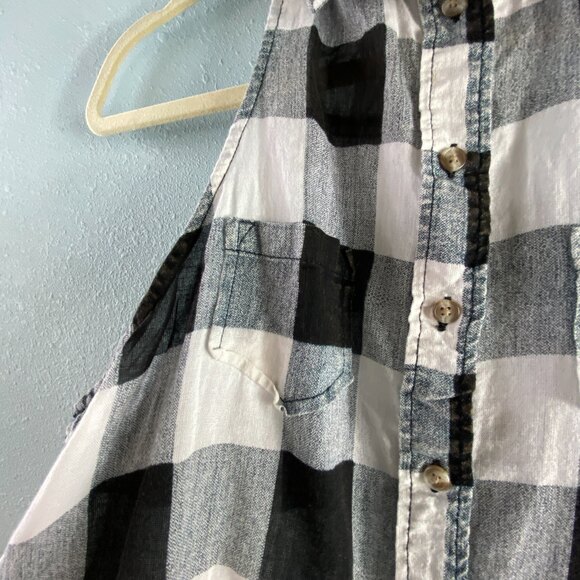 American Eagle Outfitters Black White Check Button Down Tank - Picture 4 of 7
